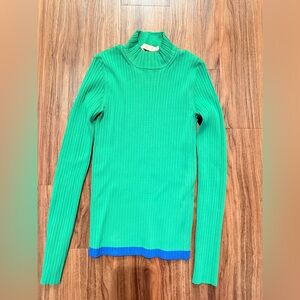 Tory Burch Vibrant Green Ribbed Sweater